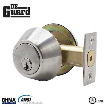 Premium Single Sided Deadbolt UL Listed Stainless Steel Finish - KW1